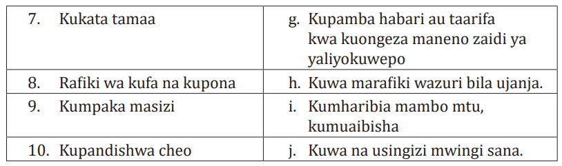 Course: Kiswahili ECLPE, SME & SSE Copy 1, Topic: MADA YA 3:METHALI NA ...